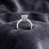 Classic Rectangular Solitaire Statement Ring in 925 Sterling Silver