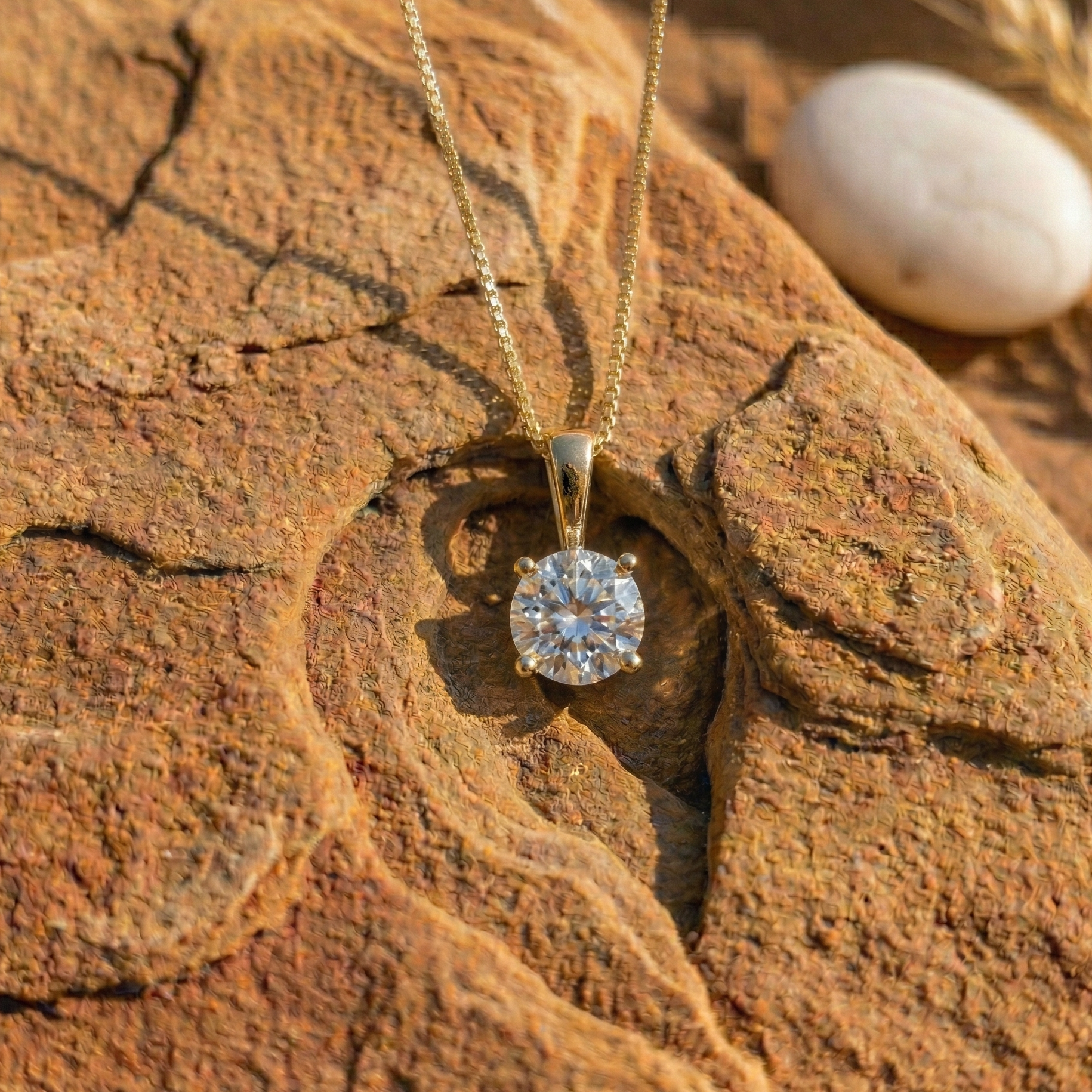 Classic Round Solitaire CZ Pendant | 925 Sterling Silver
