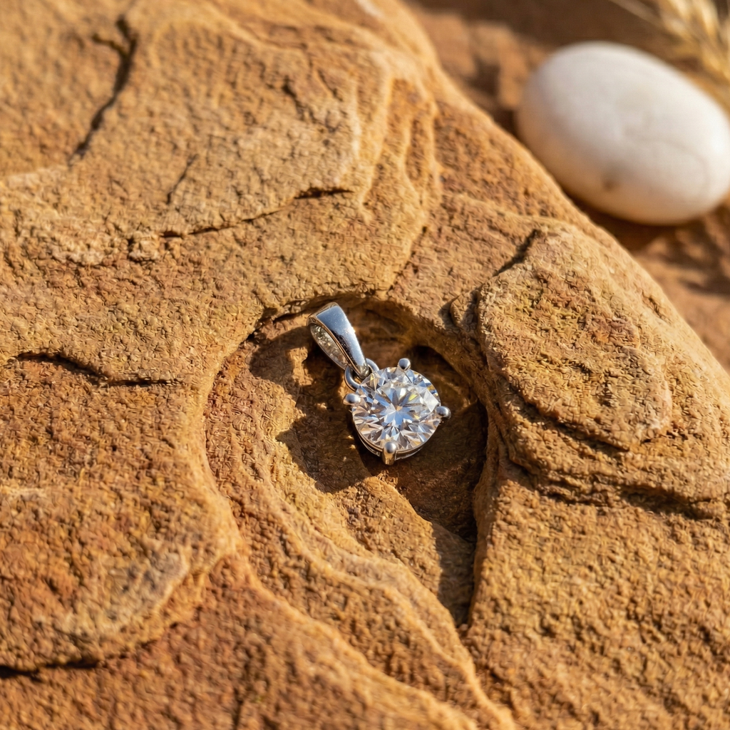 Classic Round Solitaire CZ Pendant | 925 Sterling Silver