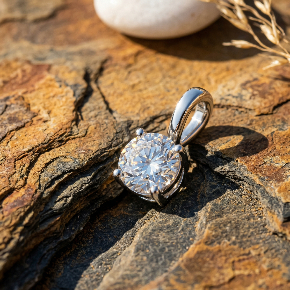 Essential Round Solitaire Pendant | 925 Sterling Silver