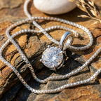 Essential Round Solitaire Pendant | 925 Sterling Silver