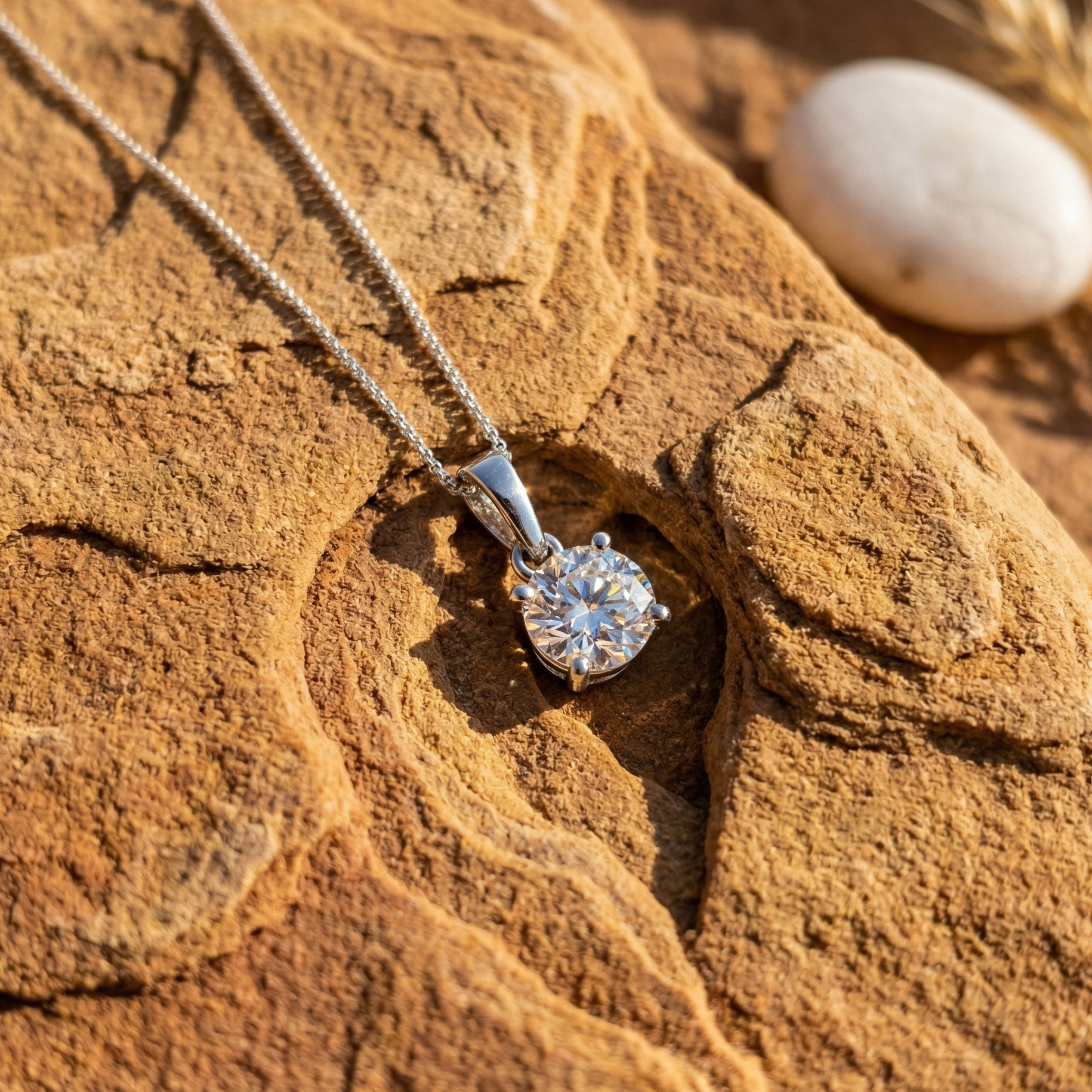 Classic Round Solitaire CZ Pendant | 925 Sterling Silver