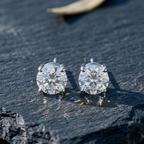 Classic Round Solitaire Studs - 925 Sterling Silver