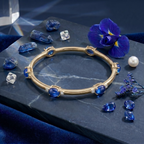 The Royal Sapphire Oval Bangle in 925 Sterling Silver