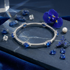 The Royal Sapphire Oval Bangle in 925 Sterling Silver