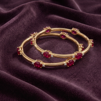 The Royal Ruby Oval Bangle in 925 Sterling Silver