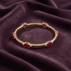 The Royal Ruby Oval Bangle in 925 Sterling Silver