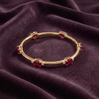 The Royal Ruby Oval Bangle in 925 Sterling Silver