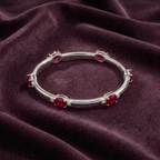 The Royal Ruby Oval Bangle in 925 Sterling Silver