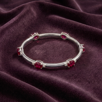 The Royal Ruby Oval Bangle in 925 Sterling Silver