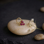 Ruby Trinity Cluster Nose Pin in 925 Sterling Silver