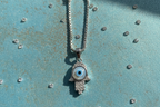 Sacred Hamsa Hand & Evil Eye Watch Charm – 925 Sterling Silver