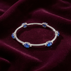 The Royal Sapphire Oval Bangle in 925 Sterling Silver