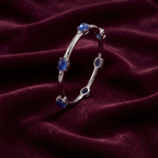 The Royal Sapphire Oval Bangle in 925 Sterling Silver