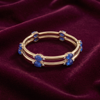 The Royal Sapphire Oval Bangle in 925 Sterling Silver