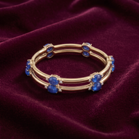 The Royal Sapphire Oval Bangle in 925 Sterling Silver