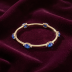 The Royal Sapphire Oval Bangle in 925 Sterling Silver