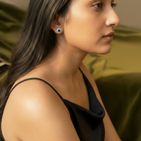 Round Sapphire Blue Halo CZ Studs | 925 Sterling Silver