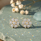Radiant Floral Cluster Studs - 925 Sterling Silver
