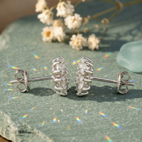 Radiant Floral Cluster Studs - 925 Sterling Silver