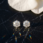 Timeless Six-Prong Round Solitaire Studs - 925 Sterling Silver