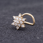 Brilliant Snowflake Nose Pin in 925 Sterling Silver