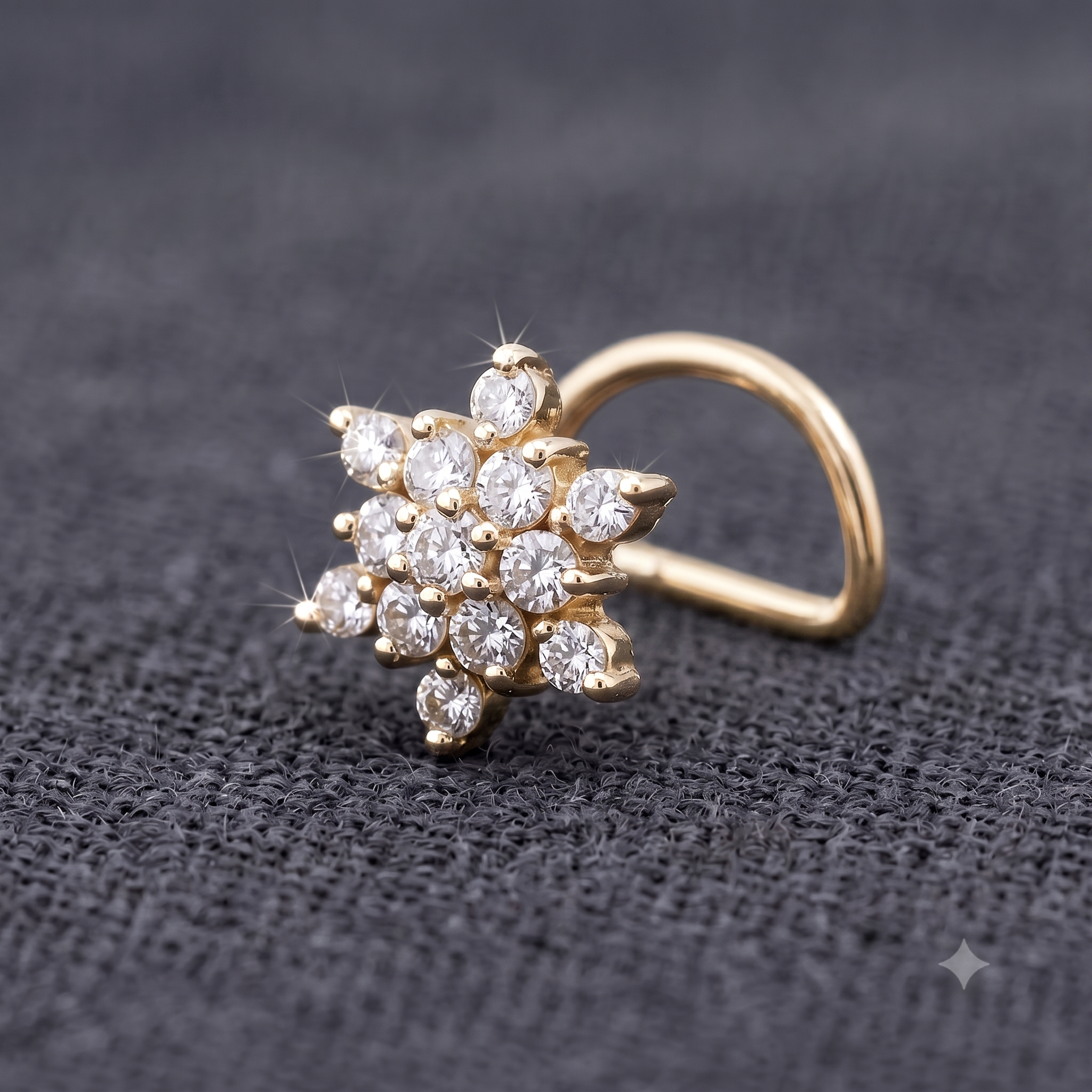 Brilliant Snowflake Nose Pin in 925 Sterling Silver