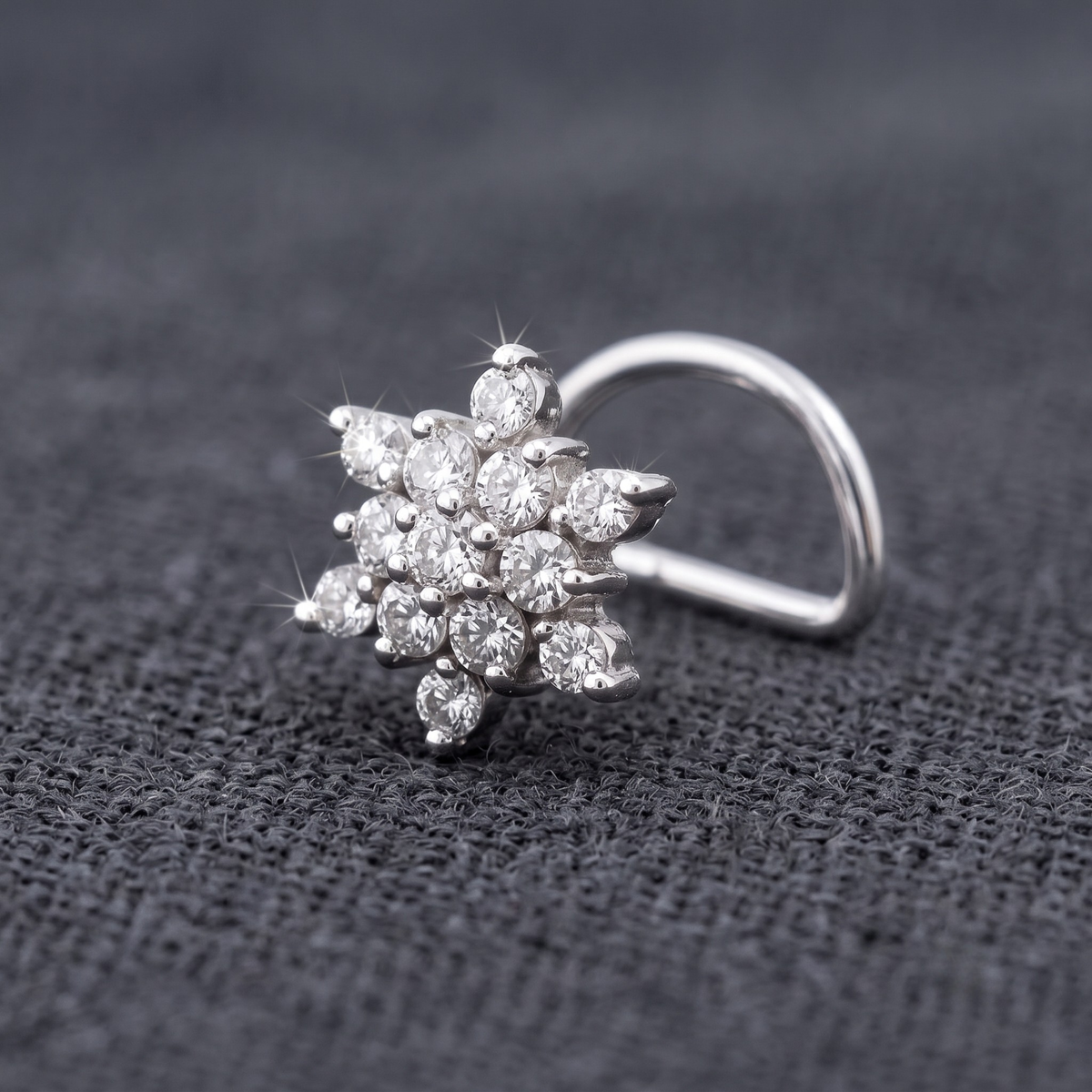 Brilliant Snowflake Nose Pin in 925 Sterling Silver