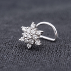 Brilliant Snowflake Nose Pin in 925 Sterling Silver
