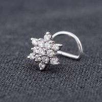 Brilliant Snowflake Nose Pin in 925 Sterling Silver