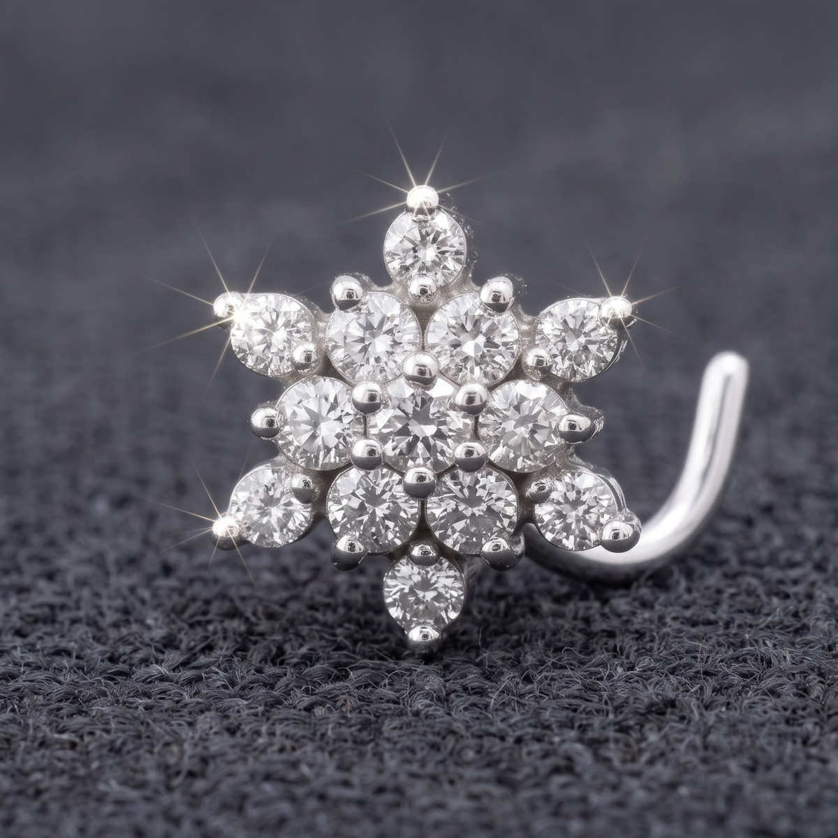 Brilliant Snowflake Nose Pin in 925 Sterling Silver