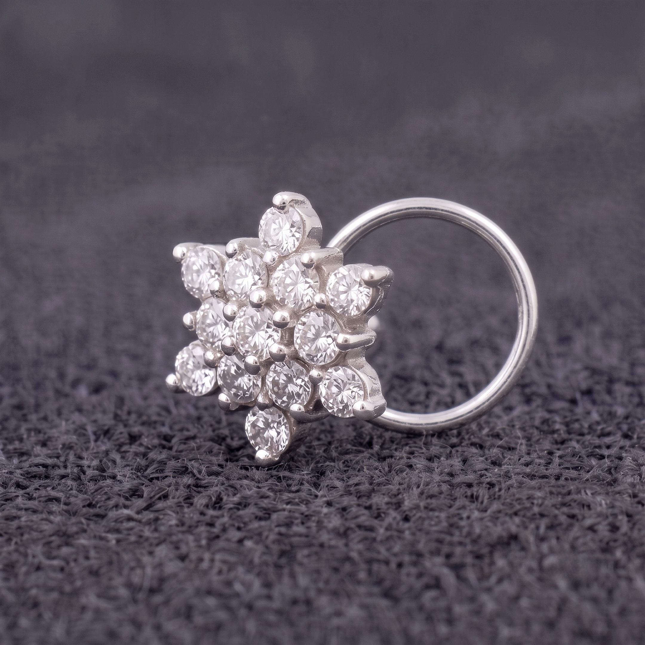 Brilliant Snowflake Nose Pin in 925 Sterling Silver
