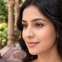 Brilliant Snowflake Nose Pin in 925 Sterling Silver