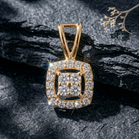 Square Cluster Halo Pendant | 925 Sterling Silver