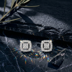 Radiant Square Halo Cluster Pendant Set in 925 Sterling Silver