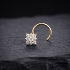 Square Cluster Nose Pin in 925 Sterling Silver