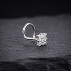 Square Cluster Nose Pin in 925 Sterling Silver