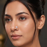Square Cluster Nose Pin in 925 Sterling Silver