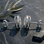 Structural Square Halo Studs - 925 Sterling Silver