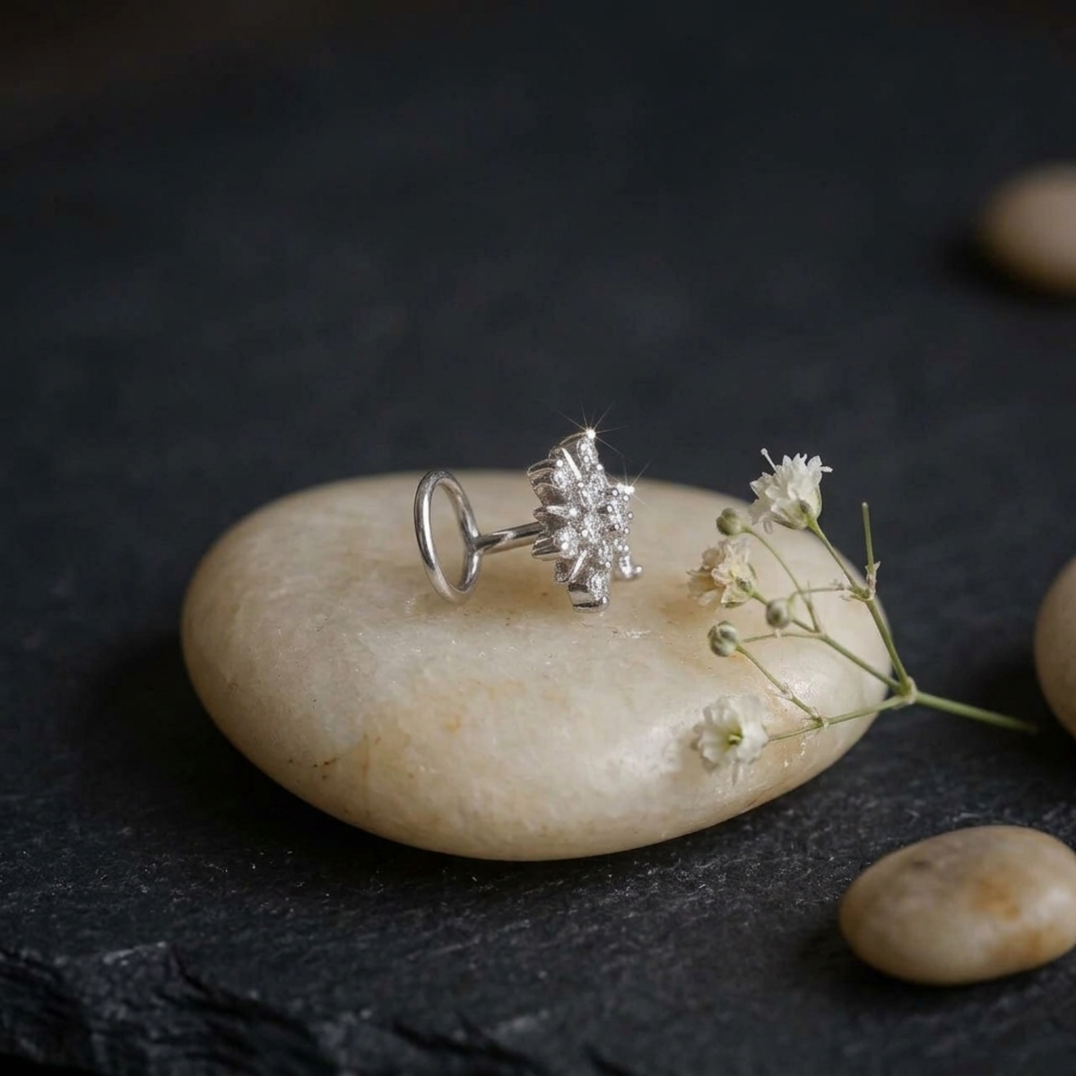 Starburst Nose Pin in 925 Sterling Silver