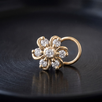 Swirling Petal Nose Pin in 925 Sterling Silver