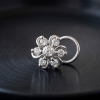 Swirling Petal Nose Pin in 925 Sterling Silver