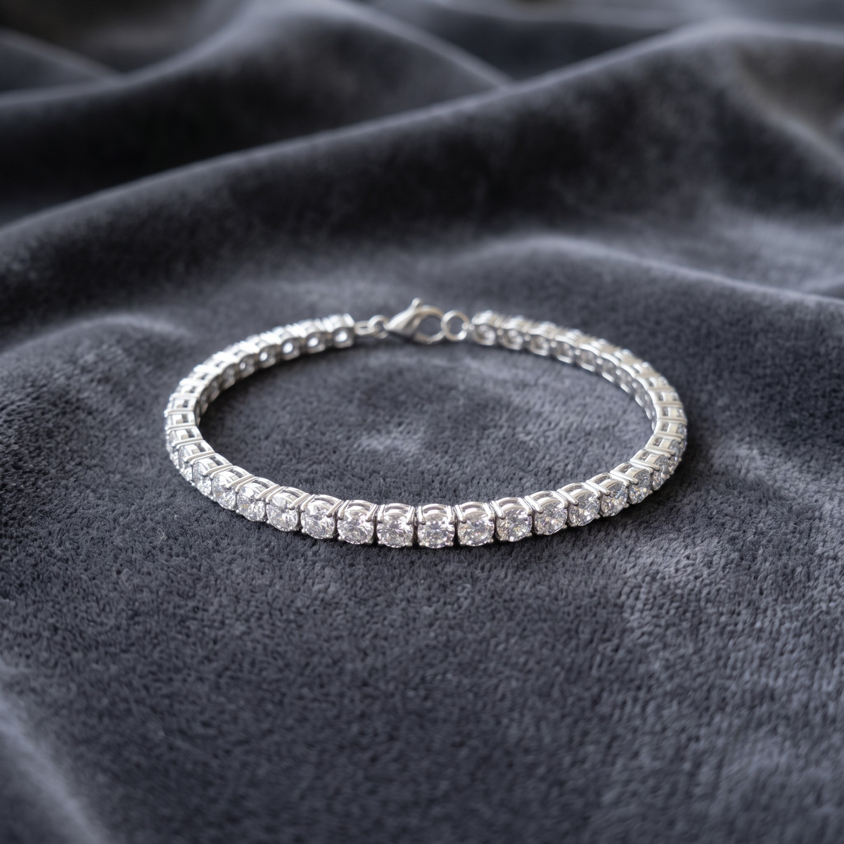 Classic Round CZ Tennis Bracelet in 925 Sterling Silver