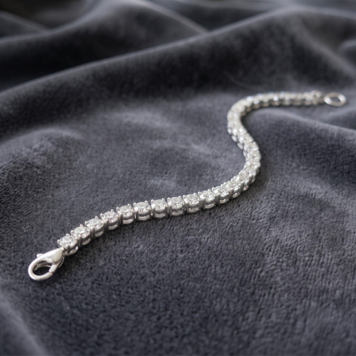 Classic Round CZ Tennis Bracelet in 925 Sterling Silver