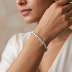 Classic Round CZ Tennis Bracelet in 925 Sterling Silver