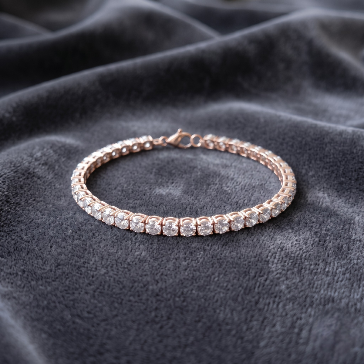 Classic Round CZ Tennis Bracelet in 925 Sterling Silver