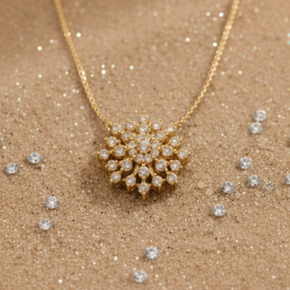 Round Cluster Halo CZ Pendant | 925 Sterling Silver