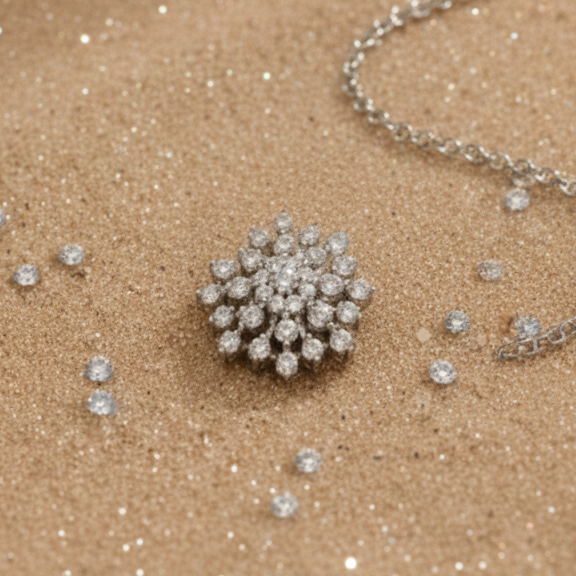 Round Cluster Halo CZ Pendant | 925 Sterling Silver