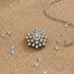 Round Cluster Halo CZ Pendant | 925 Sterling Silver