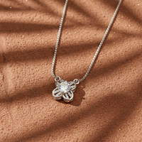 Openwork Clover Solitaire CZ Pendant | 925 Sterling Silver